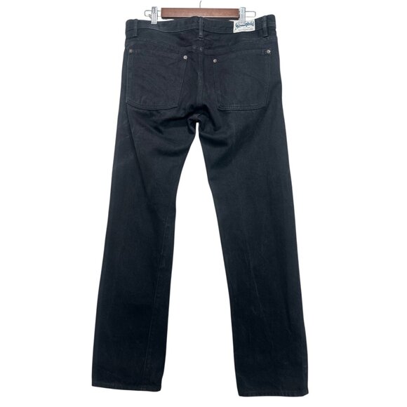 Sold The Stronghold SelvedgenStraight Leg Jeans Men 34 Black Button Fly Moto Roc - Picture 4 of 16
